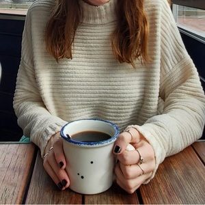 White Mock Neck Sweater